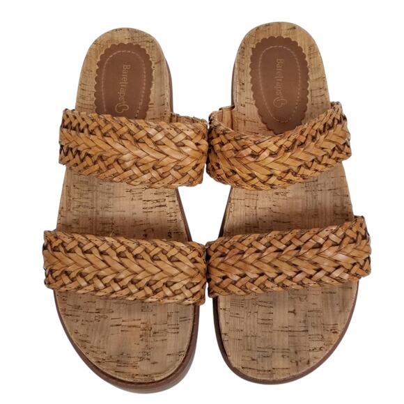 Baretraps Deanne Women's Faux Leather Woven Braided Slides Sandals Brown 9.5 - Picture 2 of 9